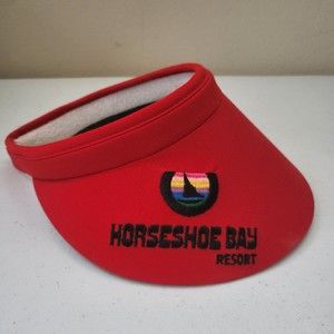 Vintage Towntalk Red Horseshoe Bay Resort Visor